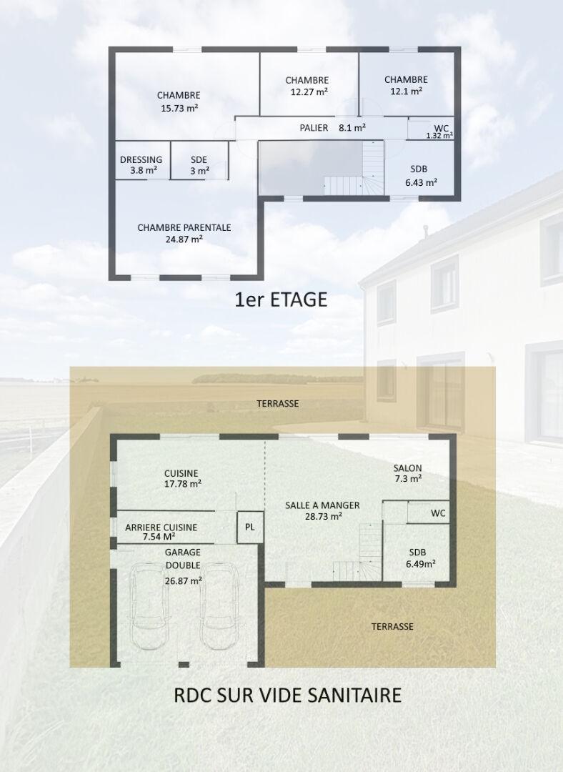 Maison de 2016, 4 chambres, garage double.